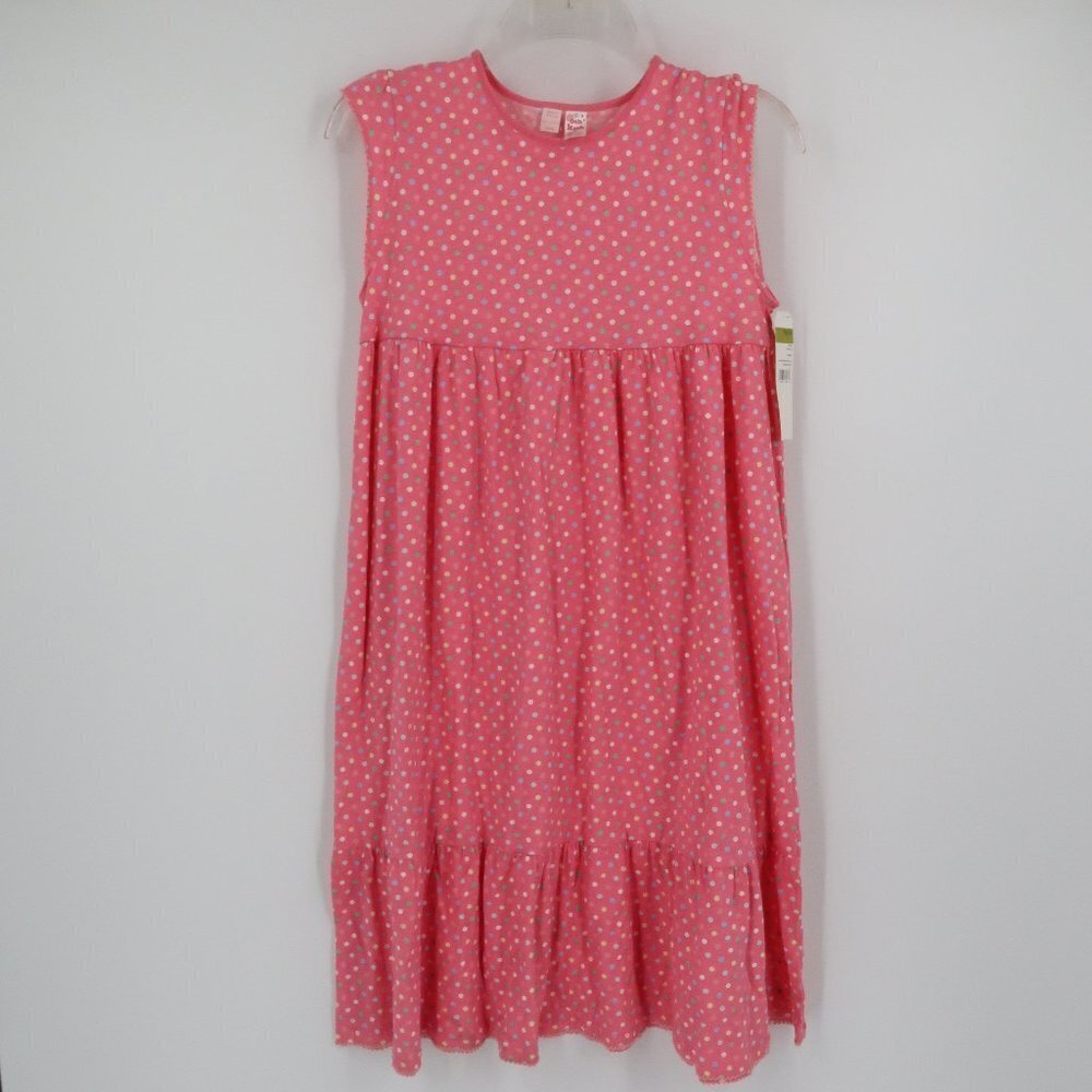 OshKosh B'Gosh Girls Pink Polkadot Sleeveless Dress Size 14/16 New with tags